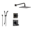 Delta Dryden Venetian Bronze Shower System with Dual Control Shower Handle, 3-setting Diverter, Large Modern Rain Square Shower Head, and Hand Held Shower SS175183RB