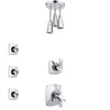 Delta Tesla Chrome Finish Shower System with Dual Control Handle, 3-Setting Diverter, Ceiling Mount Showerhead, and 3 Body Sprays SS17524