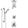 Delta Tesla Chrome Finish Shower System with Dual Control Handle, 3-Setting Diverter, Ceiling Mount Showerhead, and Hand Shower with Grab Bar SS17525