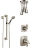 Delta Tesla Stainless Steel Finish Shower System with Dual Control Handle, Diverter, Ceiling Mount Showerhead, and Hand Shower with Grab Bar SS1752SS3