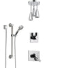 Delta Vero Chrome Finish Shower System with Dual Control Handle, 3-Setting Diverter, Ceiling Mount Showerhead, and Hand Shower with Grab Bar SS17533