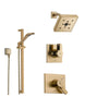 Delta Vero Champagne Bronze Shower System with Dual Control Shower Handle, 3-setting Diverter, Modern Square Showerhead, and Handheld Shower SS175381CZ