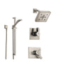 Delta Vero Stainless Steel Shower System with Dual Control Shower Handle, 3-setting Diverter, Modern Square Showerhead, and Handheld Shower SS175381SS