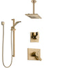 Delta Vero Champagne Bronze Shower System with Dual Control Handle, Diverter, Ceiling Mount Showerhead, and Hand Shower with Slidebar SS1753CZ1