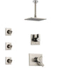 Delta Vero Stainless Steel Finish Shower System with Dual Control Handle, 3-Setting Diverter, Ceiling Mount Showerhead, and 3 Body Sprays SS1753SS4