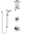 Delta Trinsic Chrome Finish Shower System with Dual Control Handle, Diverter, Ceiling Mount Showerhead, and Temp2O Hand Shower with Slidebar SS17594