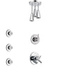 Delta Trinsic Chrome Finish Shower System with Dual Control Handle, 3-Setting Diverter, Ceiling Mount Showerhead, and 3 Body Sprays SS17595