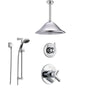 Delta Trinsic Chrome Shower System with Dual Control Shower Handle, 3-setting Diverter, Large Rain Showerhead, and Handheld Shower SS175982