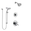 Delta Compel Chrome Finish Shower System with Dual Control Handle, 3-Setting Diverter, Temp2O Showerhead, and Hand Shower with Slidebar SS17611