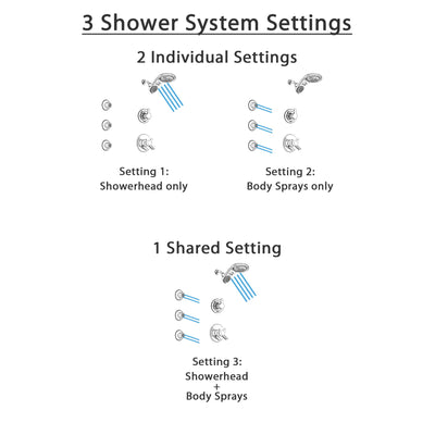 Delta Compel Chrome Finish Shower System with Dual Control Handle, 3-Setting Diverter, Dual Showerhead, and 3 Body Sprays SS17614