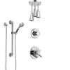 Delta Compel Chrome Finish Shower System with Dual Control Handle, 3-Setting Diverter, Ceiling Mount Showerhead, and Hand Shower with Grab Bar SS17616