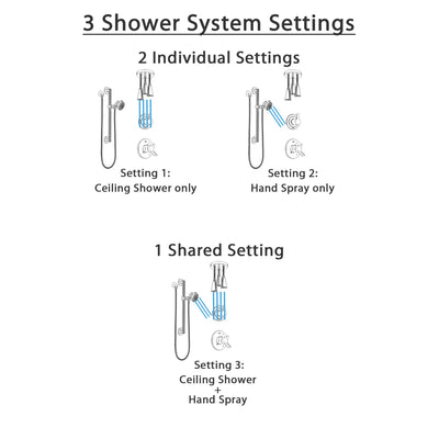 Delta Compel Dual Control Handle Stainless Steel Finish Shower System, Diverter, Ceiling Mount Showerhead, and Hand Shower with Grab Bar SS1761SS6