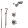 Delta Compel Stainless Steel Finish Shower System with Dual Control Handle, Diverter, Dual Showerhead, and Hand Shower with Slidebar SS1761SS8