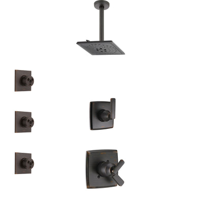 Delta Ashlyn Venetian Bronze Finish Shower System with Dual Control Handle, 3-Setting Diverter, Ceiling Mount Showerhead, and 3 Body Sprays SS1764RB5