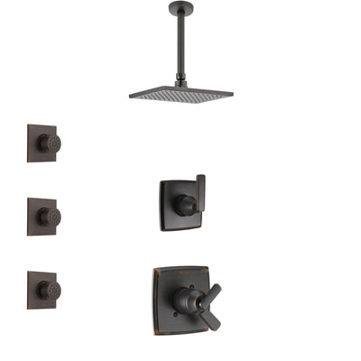 Delta Ashlyn Venetian Bronze Finish Shower System with Dual Control Handle, 3-Setting Diverter, Ceiling Mount Showerhead, and 3 Body Sprays SS1764RB8