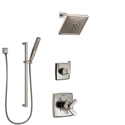 Delta Ashlyn Stainless Steel Finish Shower System with Dual Control Handle, 3-Setting Diverter, Showerhead, and Hand Shower with Slidebar SS1764SS6