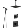 Delta Ara Matte Black Finish Dual Control Shower System with Diverter, Large Ceiling Mount Showerhead, and SureDock Detachable Hand Shower SS17673BL8