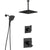 Delta Ara Matte Black Finish Dual Control Shower System with Diverter, Large Ceiling Mount Showerhead, and In2ition Detachable Hand Shower SS17673BL9