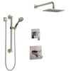 Delta Ara Stainless Steel Finish Shower System with Dual Control Handle, 3-Setting Diverter, Showerhead, and Hand Shower with Grab Bar SS1767SS2