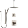 Delta Zura Stainless Steel Finish Shower System with Dual Control Handle, Diverter, Ceiling Mount Showerhead, and Hand Shower with Slidebar SS1774SS3