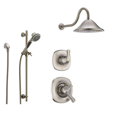 Delta Addison Stainless Steel Shower System with Dual Control Shower Handle, 3-setting Diverter, Large Rain Showerhead, and Handheld Shower SS179281SS