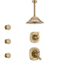 Delta Addison Champagne Bronze Shower System with Dual Control Handle, 3-Setting Diverter, Ceiling Mount Showerhead, and 3 Body Sprays SS1792CZ2