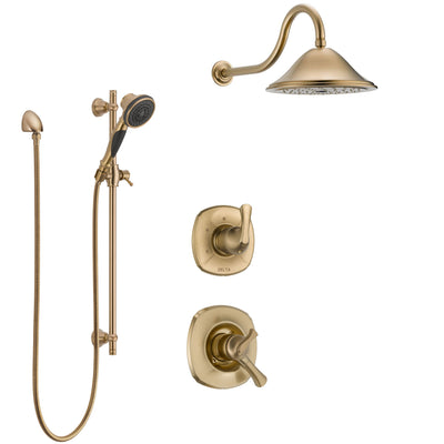 Delta Addison Champagne Bronze Finish Shower System with Dual Control Handle, 3-Setting Diverter, Showerhead, and Hand Shower with Slidebar SS1792CZ5