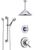 Delta Linden Chrome Finish Shower System with Dual Control Handle, 3-Setting Diverter, Ceiling Mount Showerhead, and Hand Shower with Grab Bar SS17932