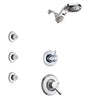 Delta Linden Chrome Finish Shower System with Dual Control Handle, 3-Setting Diverter, Dual Showerhead, and 3 Body Sprays SS17936