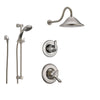 Delta Linden Stainless Steel Shower System with Dual Control Shower Handle, 3-setting Diverter, Large Rain Showerhead, and Handheld Shower SS179481SS