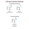 Delta Linden Chrome Shower System with Dual Control Shower Handle, 3-setting Diverter, Large Rain Showerhead, and Handheld Shower SS179481