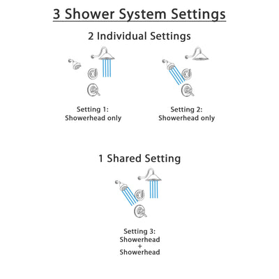 Delta Linden Stainless Steel Shower System with Dual Control Shower Handle, 3-setting Diverter, Large Rain Showerhead, and Smaller Wall Mount Showerhead SS179485SS