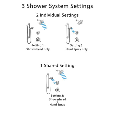 Delta Linden Chrome Finish Shower System with Dual Control Handle, 3-Setting Diverter, Showerhead, and Hand Shower with Grab Bar SS17948