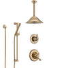 Delta Linden Champagne Bronze Shower System with Dual Control Handle, Diverter, Ceiling Mount Showerhead, and Hand Shower with Slidebar SS1794CZ6