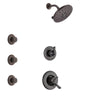 Delta Linden Venetian Bronze Finish Shower System with Dual Control Handle, 3-Setting Diverter, Showerhead, and 3 Body Sprays SS1794RB1