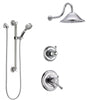 Delta Cassidy Chrome Finish Shower System with Dual Control Handle, 3-Setting Diverter, Showerhead, and Hand Shower with Grab Bar SS17976