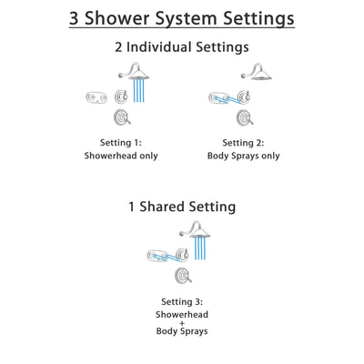 Delta Cassidy Stainless Steel Shower System with Dual Control Shower Handle, 3-setting Diverter, Large Rain Showerhead, and Dual Body Spray Shower Plate SS179785SS