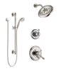 Delta Cassidy Polished Nickel Finish Shower System with Dual Control Handle, 3-Setting Diverter, Showerhead, and Hand Shower with Slidebar SS1797PN5