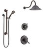 Delta Cassidy Venetian Bronze Finish Shower System with Dual Control Handle, 3-Setting Diverter, Showerhead, and Hand Shower with Grab Bar SS1797RB6