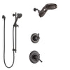 Delta Cassidy Venetian Bronze Shower System with Dual Control Handle, 3-Setting Diverter, Dual Showerhead, and Hand Shower with Slidebar SS1797RB8