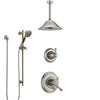 Delta Cassidy Dual Control Handle Stainless Steel Finish Shower System, Diverter, Ceiling Mount Showerhead, and Hand Shower with Slidebar SS1797SS3