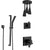 Delta Pivotal Matte Black Finish Dual Control Shower System with Triple Pendant Ceiling Mount Showerhead and Hand Sprayer with Slidebar SS17993BL11