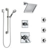 Delta Dryden Chrome Shower System with Dual Thermostatic Control, Diverter, Showerhead, 3 Body Sprays, and Hand Shower with Grab Bar SS17T25131