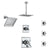 Delta Dryden Chrome Shower System with Dual Thermostatic Control, Diverter, Showerhead, Ceiling Mount Showerhead, and 3 Body Sprays SS17T25135