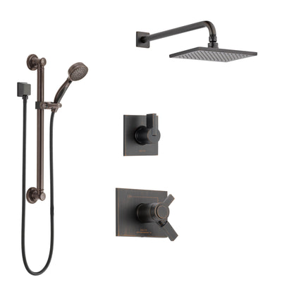 Delta Vero Venetian Bronze Shower System with Dual Thermostatic Control Handle, Diverter, Showerhead, and Hand Shower with Grab Bar SS17T2531RB3