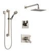 Delta Vero Dual Thermostatic Control Handle Stainless Steel Finish Shower System, Diverter, Showerhead, and Hand Shower with Grab Bar SS17T2531SS3