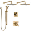 Delta Vero Champagne Bronze Shower System with Dual Thermostatic Control Handle, 6-Setting Diverter, 2 Showerheads, Hand Shower SS17T2532CZ3