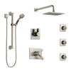 Delta Vero Dual Thermostatic Control Stainless Steel Finish Shower System, Diverter, Showerhead, 3 Body Sprays, and Grab Bar Hand Shower SS17T2532SS2