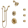 Delta Victorian Champagne Bronze Shower System with Dual Thermostatic Control, Diverter, Showerhead, 3 Body Sprays, and Hand Shower SS17T2551CZ1