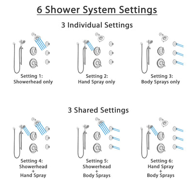 Delta Victorian Dual Thermostatic Control Stainless Steel Finish Shower System, Diverter, Showerhead, 3 Body Sprays, and Hand Shower SS17T2552SS3